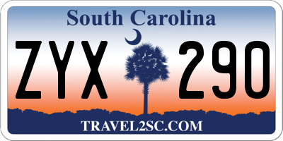 SC license plate ZYX290