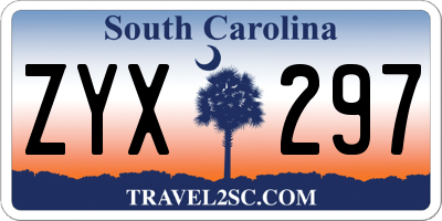 SC license plate ZYX297