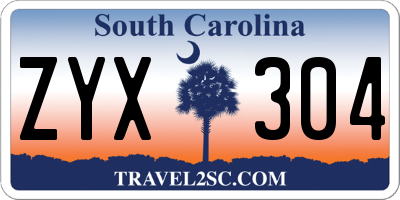 SC license plate ZYX304