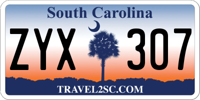 SC license plate ZYX307