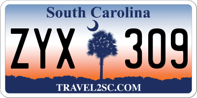 SC license plate ZYX309