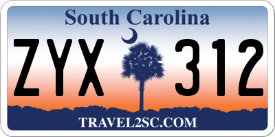 SC license plate ZYX312