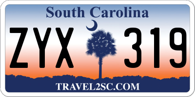 SC license plate ZYX319