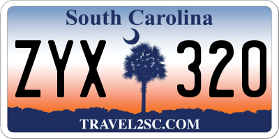 SC license plate ZYX320