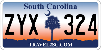 SC license plate ZYX324