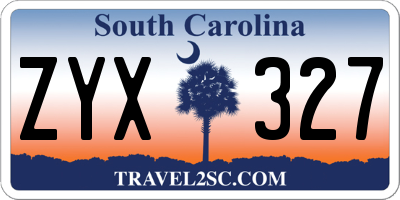 SC license plate ZYX327