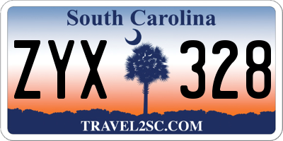 SC license plate ZYX328