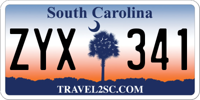 SC license plate ZYX341