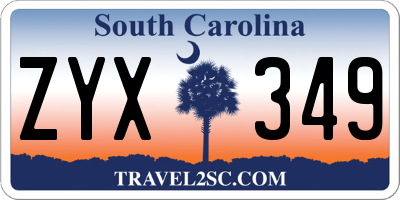 SC license plate ZYX349