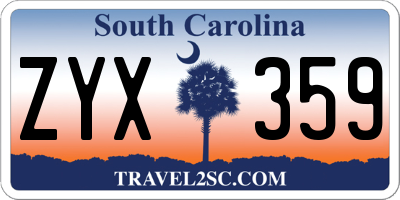SC license plate ZYX359