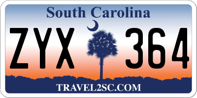 SC license plate ZYX364