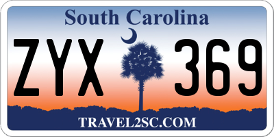 SC license plate ZYX369