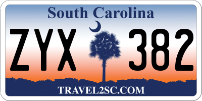 SC license plate ZYX382