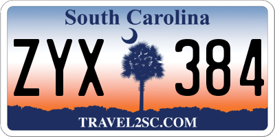 SC license plate ZYX384