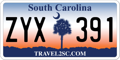 SC license plate ZYX391