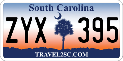 SC license plate ZYX395