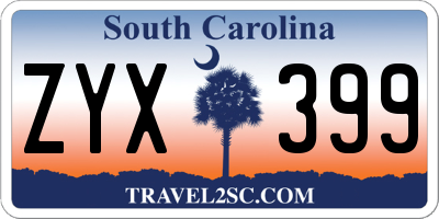 SC license plate ZYX399