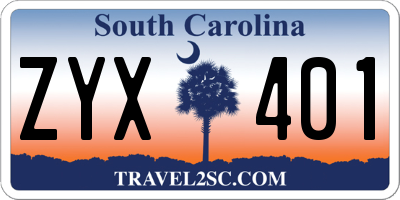 SC license plate ZYX401