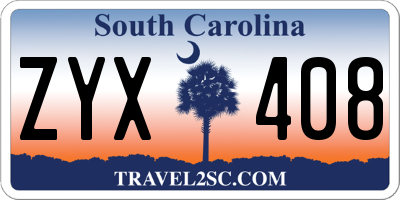 SC license plate ZYX408