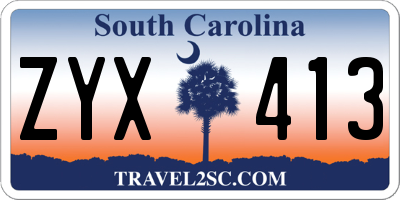 SC license plate ZYX413