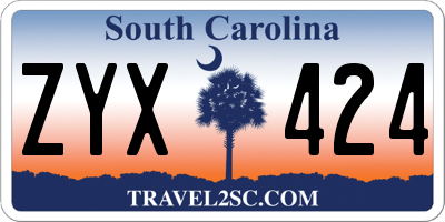 SC license plate ZYX424