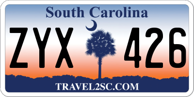 SC license plate ZYX426