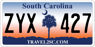 SC license plate ZYX427