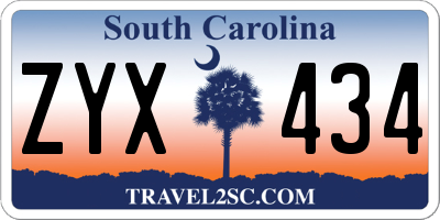 SC license plate ZYX434