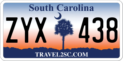 SC license plate ZYX438