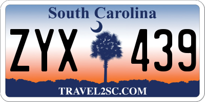 SC license plate ZYX439
