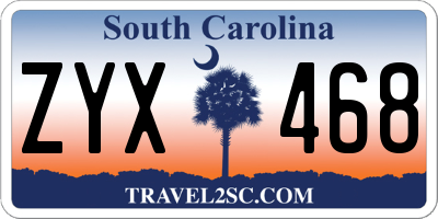 SC license plate ZYX468