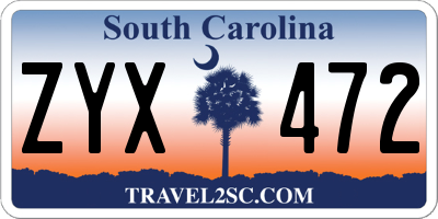 SC license plate ZYX472
