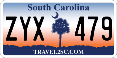 SC license plate ZYX479