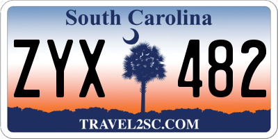 SC license plate ZYX482