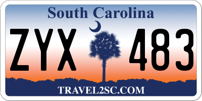 SC license plate ZYX483