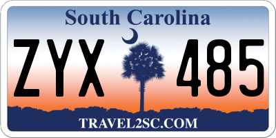 SC license plate ZYX485