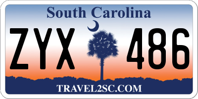 SC license plate ZYX486