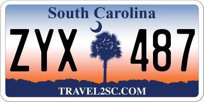 SC license plate ZYX487