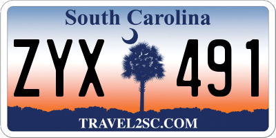 SC license plate ZYX491