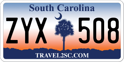 SC license plate ZYX508