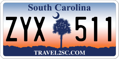 SC license plate ZYX511