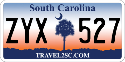 SC license plate ZYX527