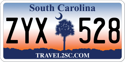 SC license plate ZYX528