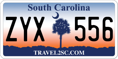 SC license plate ZYX556