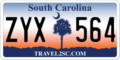 SC license plate ZYX564