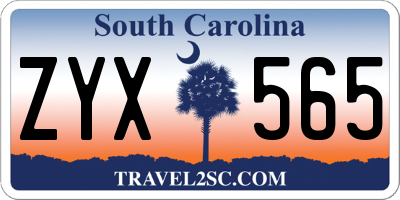 SC license plate ZYX565