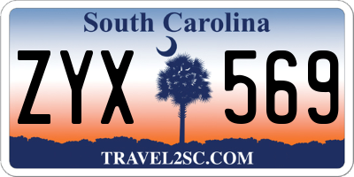 SC license plate ZYX569
