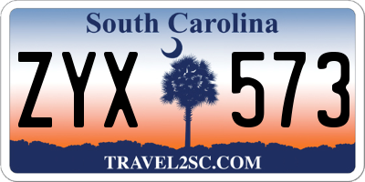 SC license plate ZYX573