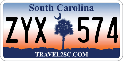 SC license plate ZYX574