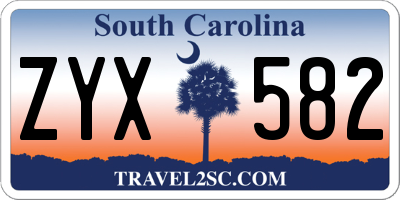 SC license plate ZYX582